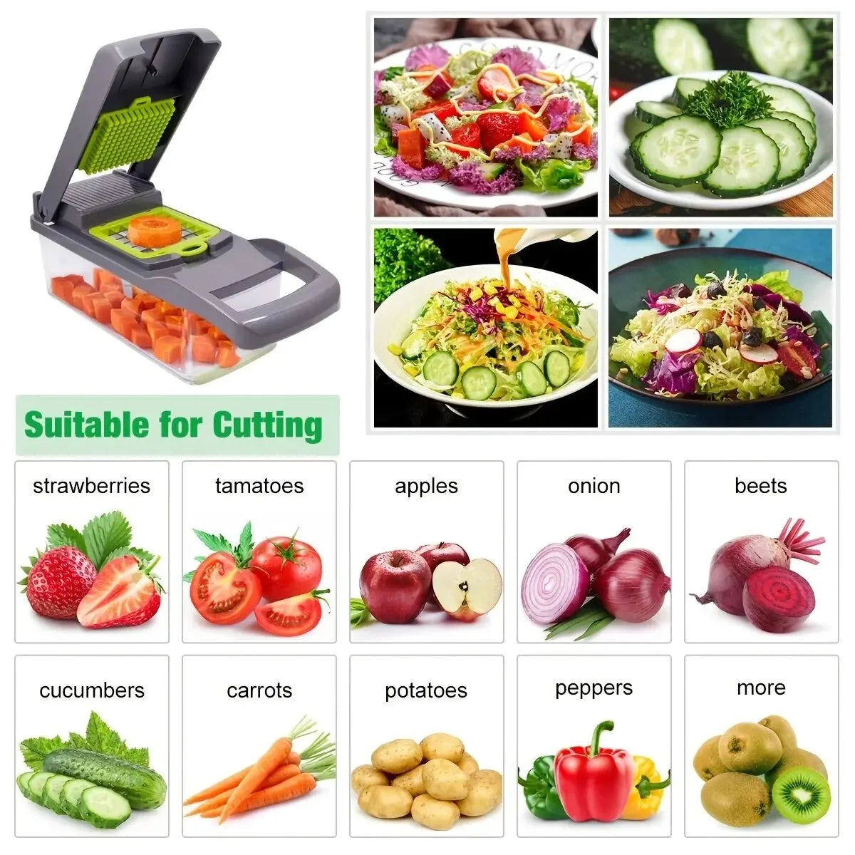 Revolutionize Your Kitchen with the Ultimate 16-in-1 Vegetable Chopper!